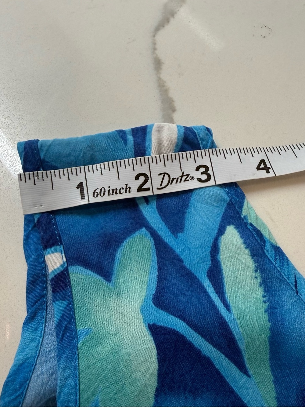 Vintage 90s Jams World Dress Womens small Blue Midi Floral Blue Pockets FLAWED - Picture 13 of 16
